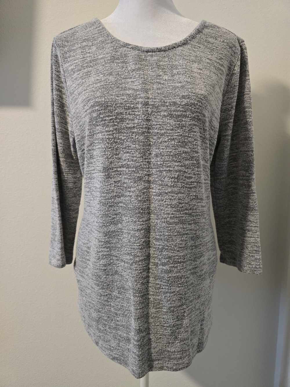 Market & Spruce Gray Marled Open Back Tie Detail Tunic Top Size Medium